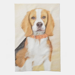 Beagle Hound Hund Painting Original Animal Art Kökshandduk