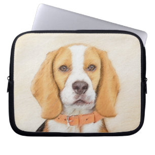 Beagle Hound Hund Painting Original Animal Art Laptop Fodral