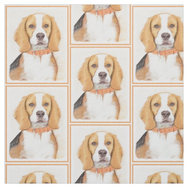 Beagle Hound Hund Painting Original Animal Art Tyg (Provkarta)