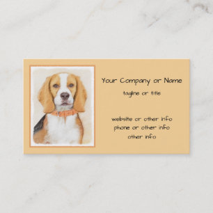 Beagle Hound Hund Painting Original Animal Art Visitkort