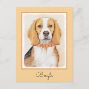 Beagle Hound Hund Painting Original Animal Art Vykort