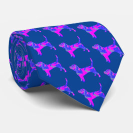 Beagle Hound Hund Rosa & Blue Silhouette Blue Slips