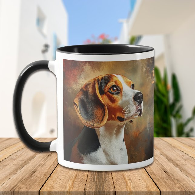 Beagle Hound Hund Stunning Porträtt Mugg (Skapare uppladdad)