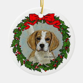 Beagle Hound Konst Julgransprydnad Keramik