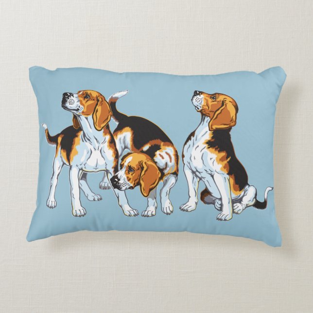 beagle hound prydnadskudde (Baksidan)