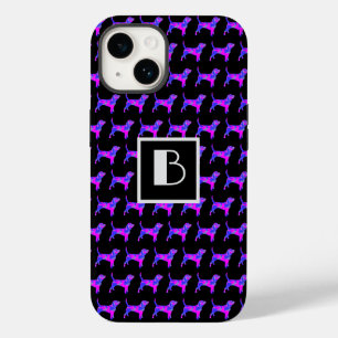Beagle Hound Rosa Blu Silhouette Mono Black