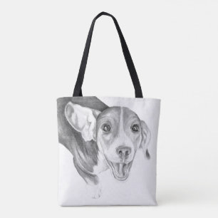 Beagle Hound Teckning Skiss Konst Toteväska Tygkasse
