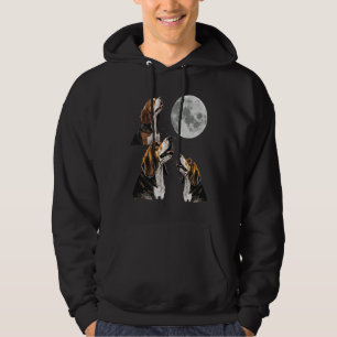 Beagle Howling vid Måne Cute Beagle Hoodie