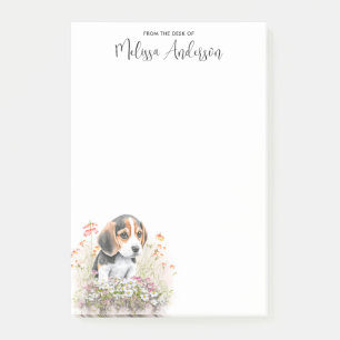 Beagle Hund älskare Cute Puppy Personlig Namn Post-it Block