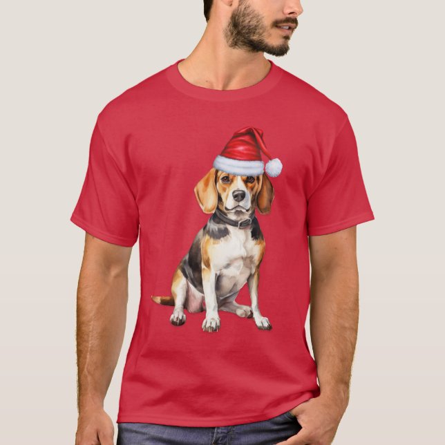 Beagle Hund älskare Funny jul T-Shirt (Framsida)