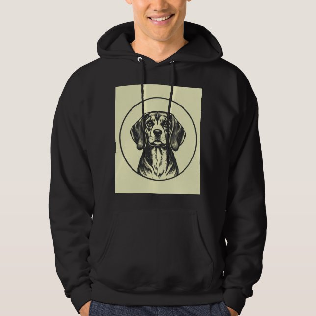 "Beagle Hund älskare Hoodie" Hoodie (Framsida)
