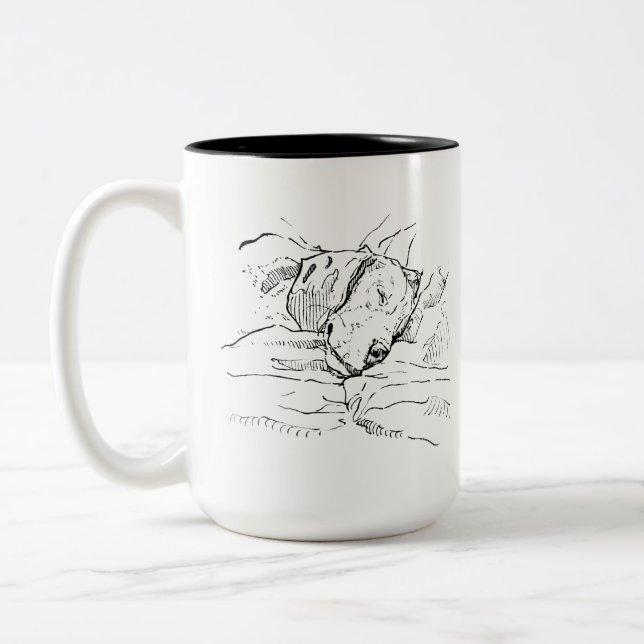 Beagle Hund Älskare Illustration  Två-Tonad Mugg (Vänster)