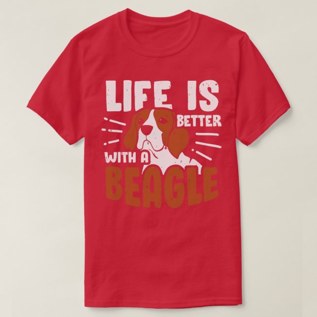 Beagle Hund älskare Mamma Pappa Gift T Shirt (Design framsida)
