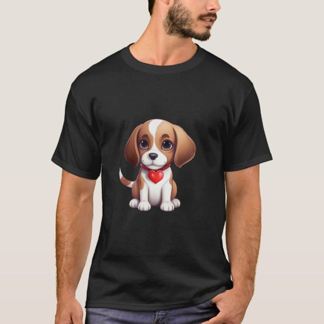Beagle Hund älskare Mamma Valentine Day Långärmad  T Shirt (Framsida)