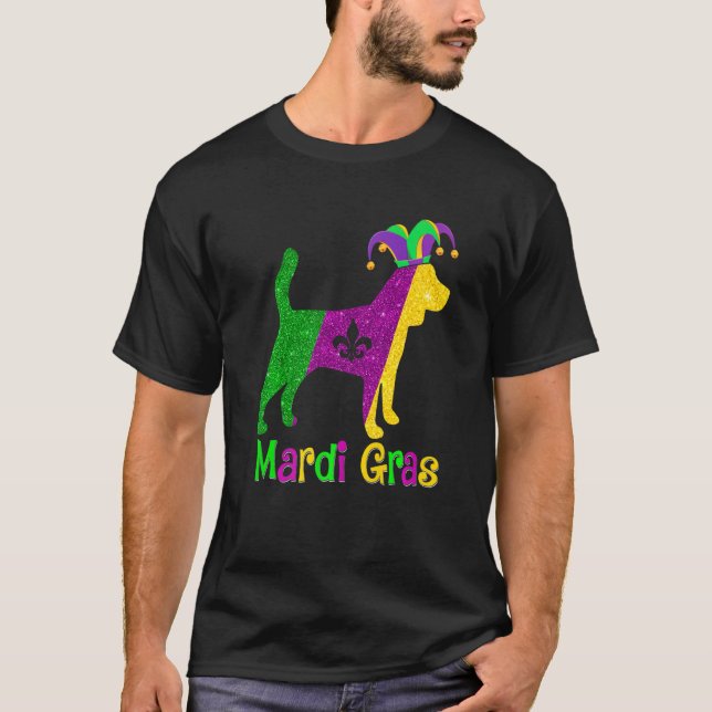 Beagle Hund älskare Mardi Gras Carnival Jester Pre T Shirt (Framsida)