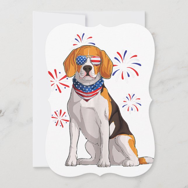 beagle hund american USA flagga manar beagle älska (Framsida)