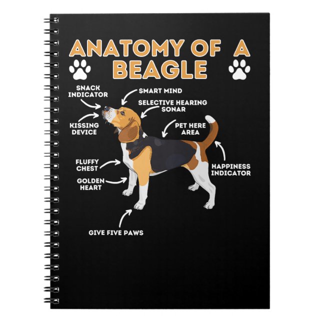 Beagle-Hund-anatomi hos en beagle-beagle-Hund Lo Anteckningsbok (Framsidan)