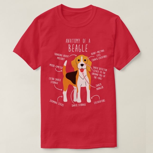 Beagle Hund Anatomy T Shirt (Design framsida)