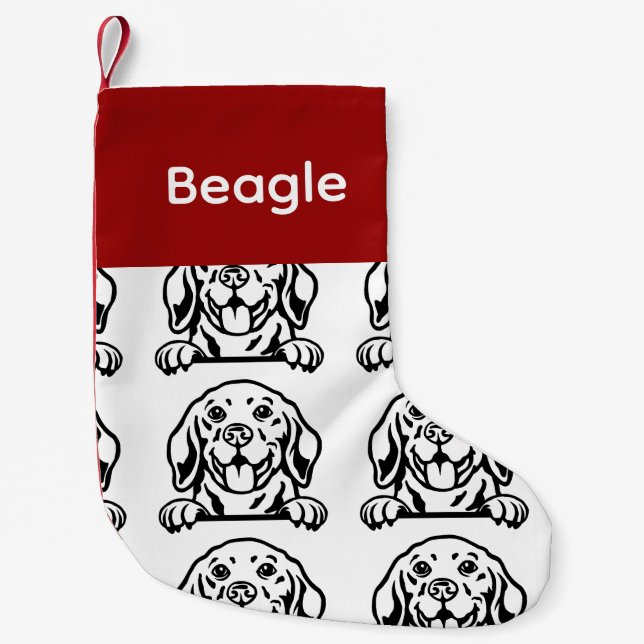 Beagle-hund Anpassade hund socklar - Sätt Y Liten Julstrumpa (Framsidan)