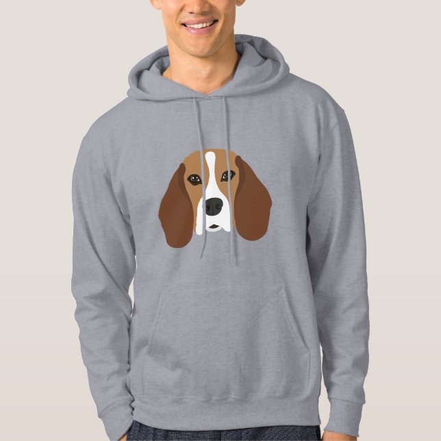 Beagle Hund Ansikte Hoodie (Framsida)