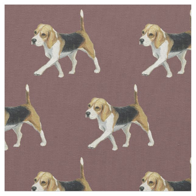 Beagle Hund Art Fabric Tyg (Närbild)