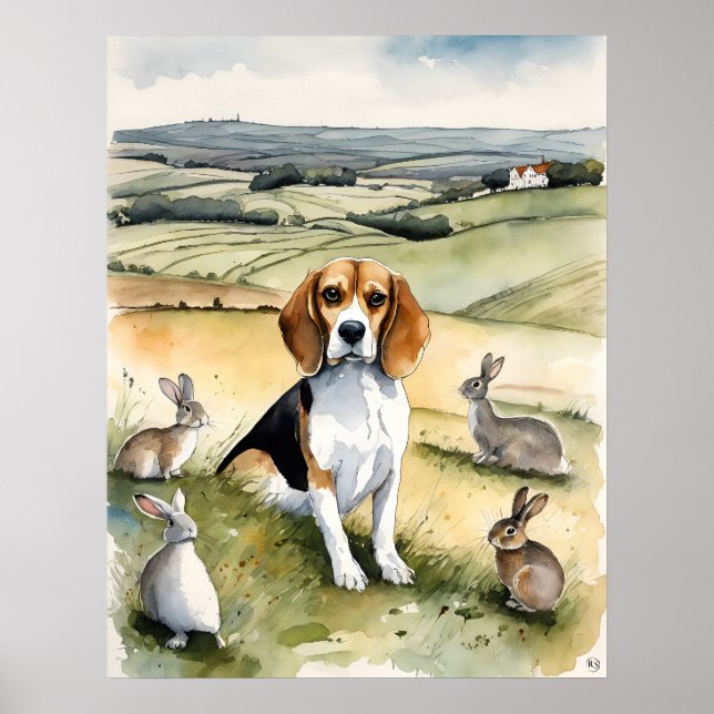 Beagle - Hund Art-utskrift Poster (Framsidan)