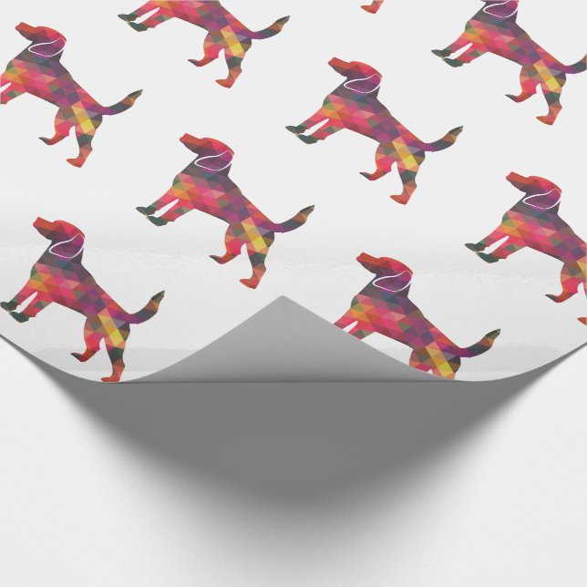 Beagle Hund aveln Geo Silhouette Multi Presentpapper (Hörn)