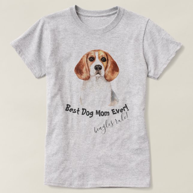 Beagle Hund Best Hund Mamma någonsin T Shirt (Design framsida)