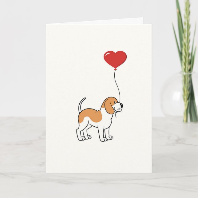 Beagle Hund Birthday Card Helgkort (Framsida)