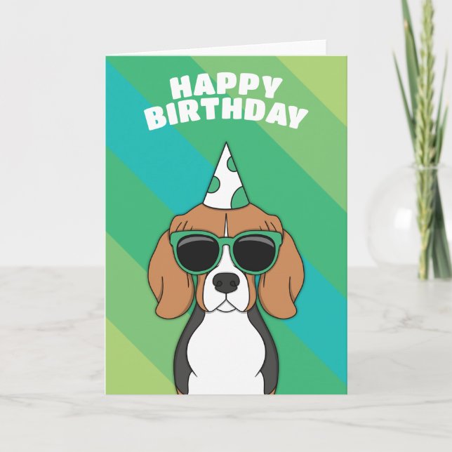 Beagle Hund Birthday Card Kort (Framsida)