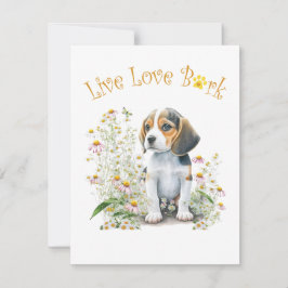 Beagle Hund Blommigt Mamma Anteckningskort