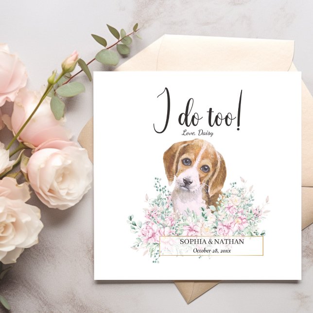 Beagle Hund Bröllop Cocktail Napkins Pappersservett (Skapare uppladdad)
