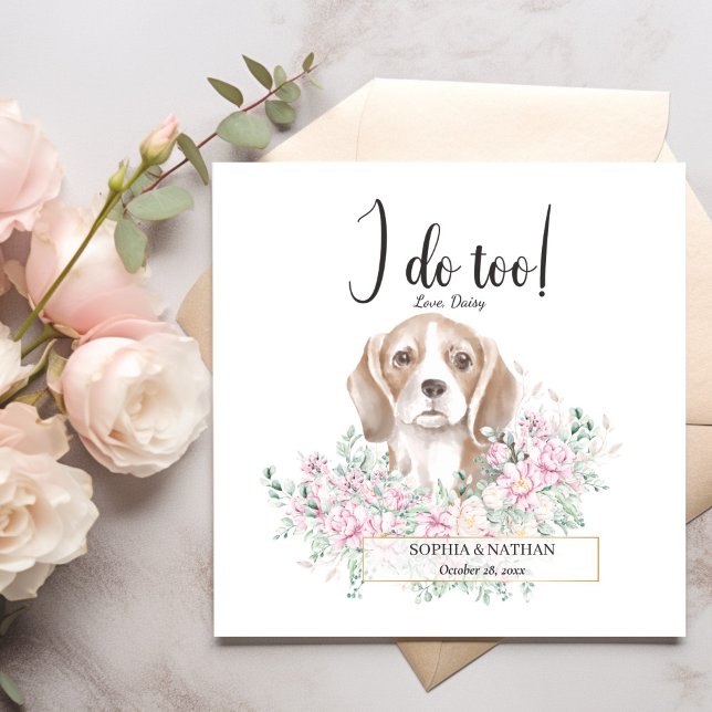 Beagle Hund Bröllop Cocktail Napkins Pappersservett (Skapare uppladdad)
