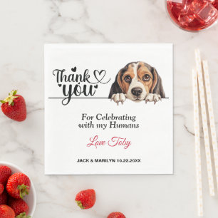 Beagle Hund Bröllop Cocktail Pappersservett