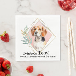 Beagle Hund Bröllop Servetter Med Hund Foto