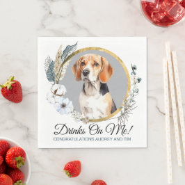 Beagle Hund Bröllop Servetter Med Hund Foto