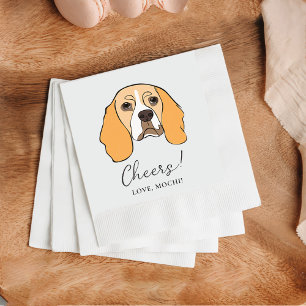 Beagle Hund Cheers Hund Anpassningsbar Cocktail Na Pappersservett