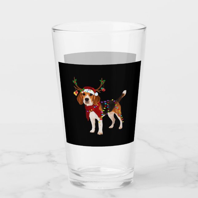 beagle hund christmas Classic T-Shirt Glaskopp (Framsida)
