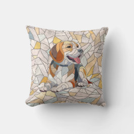 Beagle hund - Colorful Mosaic art Kudde