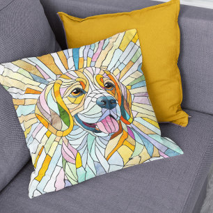 Beagle hund - Colorful Mosaic art Kudde