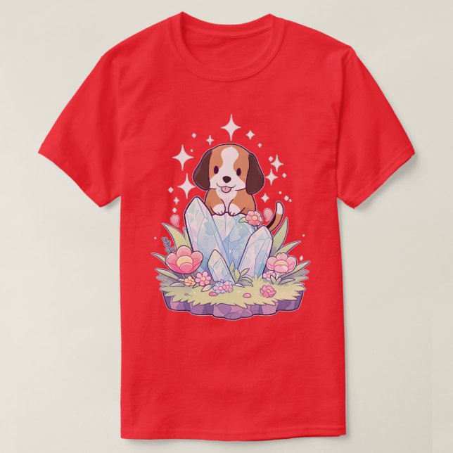 Beagle Hund Crystal T Shirt (Design framsida)