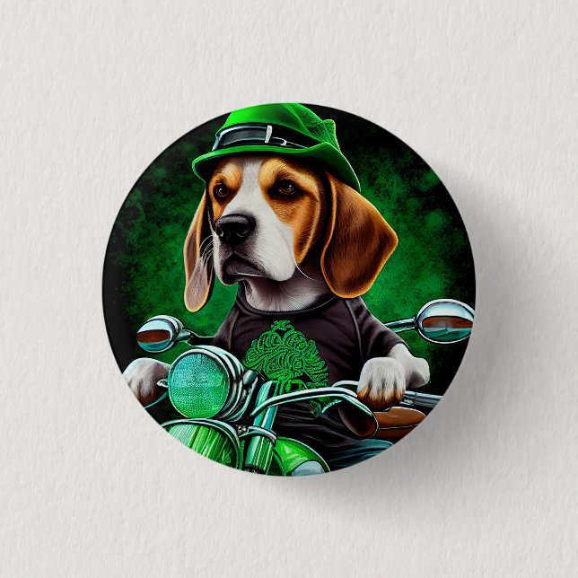Beagle Hund Cycle St. Patrick's Day Knapp (Framsida)