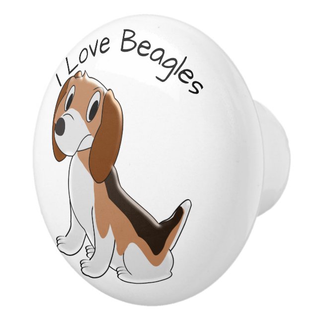Beagle Hund design Personlig Knopp (Höger)