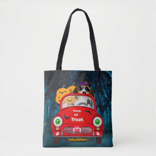 Beagle Hund Driving Car Scary Halloween Tygkasse