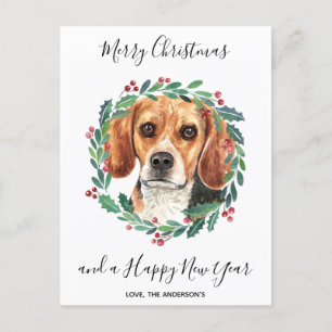 Beagle Hund Elegant God jul Helg Vykort