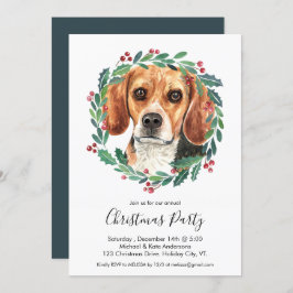 Beagle Hund Elegant jul Party Inbjudningar
