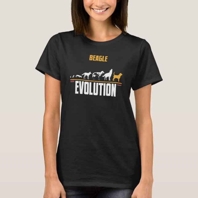 Beagle Hund Evolution T Shirt (Framsida)