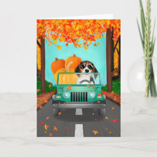Beagle Hund Fall Pumpkin Kort