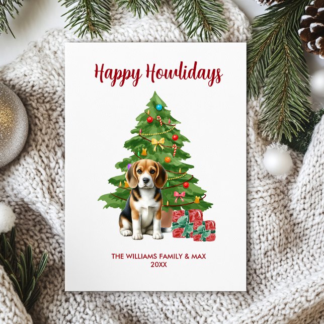 Beagle Hund Family jul Julkort (Skapare uppladdad)