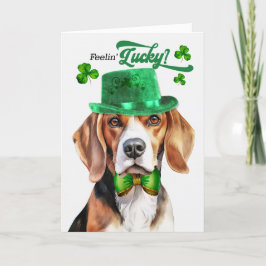 Beagle Hund Feelin' Lucky St patrick's day Helgkort